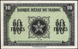 Morocco. 10 Francs specimen