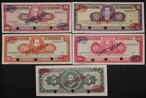 Nicaragua. 5pcs set specimen