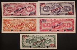Nicaragua. 5pcs set specimen