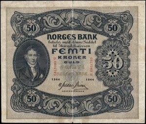 Norway. 50 Kroner Christie Prefix D Rare