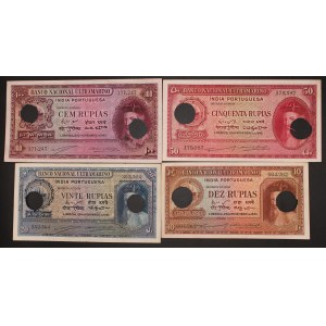 Portuguese India. 1945 10-20-50-100 Rupias