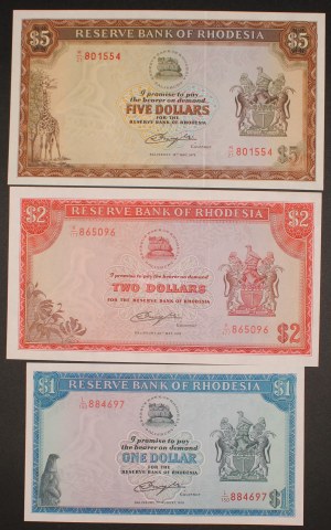 Rhodesia. 1979 1-2-5 dollars