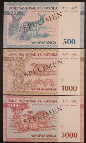 Rwanda. 3pcs set specimen