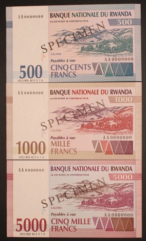 Rwanda. 3pcs set specimen
