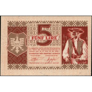 Slovenia. 1944 5 Lire