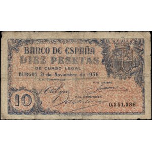 Spain. 1936 10 Pesetas Rare