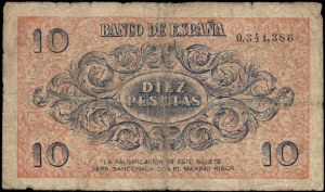 Spain. 1936 10 Pesetas Rare