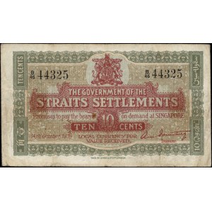 Straits Settlements. 1919 10 Cents