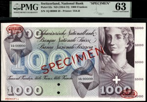 Switzerland. 1000 Francs specimen