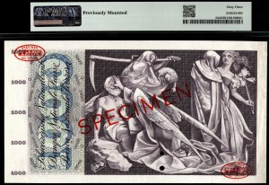 Switzerland. 1000 Francs specimen