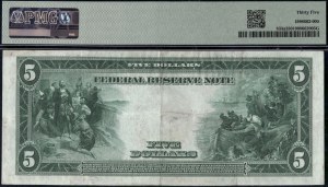 United States of America. 1914 5 Dollars Red Seal 2-B New York