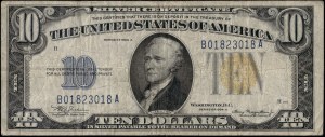 United States of America. 1934 A 10 Dollars Prefix BA North Africa & Sicily Occupation