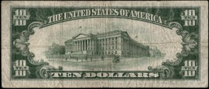 United States of America. 1934 A 10 Dollars Prefix BA North Africa & Sicily Occupation