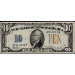 United States of America. 1934 A 10 Dollars Prefix BA North Africa & Sicily Occupation