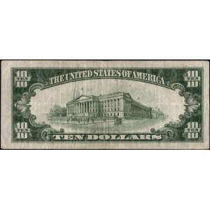 United States of America. 1934 A 10 Dollars Prefix BA North Africa & Sicily Occupation