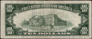 United States of America. 1934 A 10 Dollars Prefix BA North Africa & Sicily Occupation