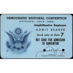 United States of America. 1952 Employee Democratic National Convention