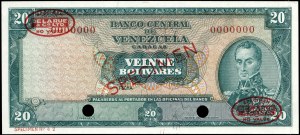 Venezuela. 20 Bolivares specimen