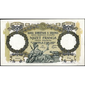 Albania. 1939 20 Franga Italian Occupation