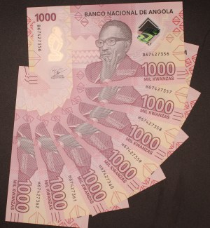 Angola. 2023 1000 kwanzů 7 po sobě jdoucích kusů