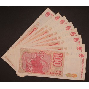 Argentina. 1989 100 Australes 8 Pieces