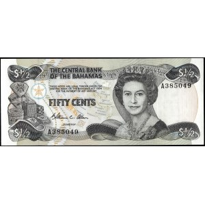 Bahamas. 1974 1/2 Dollar 50 Cents Prefix A