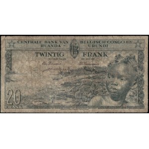 Belgian Congo. 1957 20 Francs Prefix AL