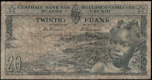 Belgian Congo. 1957 20 Francs Prefix AL