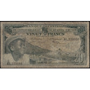 Belgian Congo. 1957 20 Francs Prefix AL
