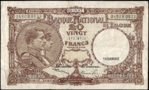Belgium. 1947 20 Francs