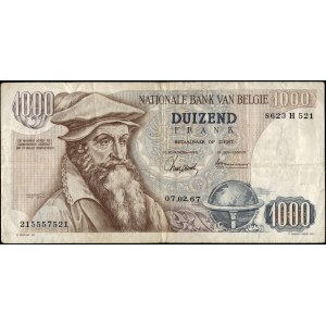 Belgium. 1967 1000 Francs Mercator