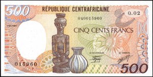 Středoafrické státy. 1987 500 franků