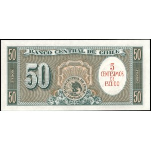Chile. 1964 5 Centesimos Overprint on 50 Pesos