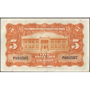 China. 1931 Kwangtung 5 Dollars Prefix P