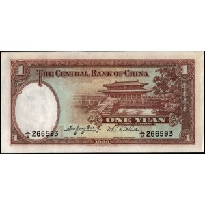 China. 1936 Central Bank 1 Yuan Prefix L/V