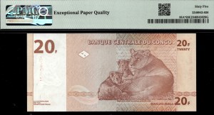 Congo, Democratic Republic. 1997 20 Francs Replacement