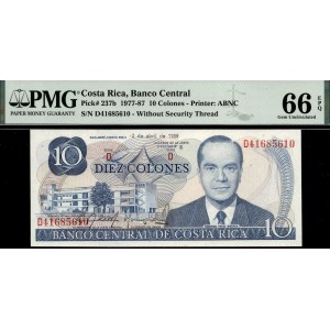 Costa Rica. 1986 1936 Year Error 10 Colones Prefix C