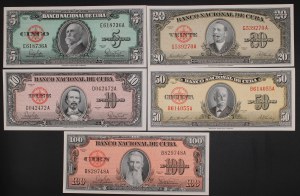 Cuba. 1960 5 10 20 50 100 Pesos