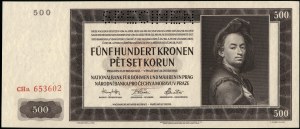 Bohemia Moravia. 1942 500 Korun Specimen Prefix CHA
