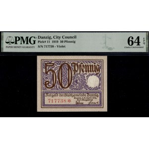 Danzig. 1919 50 Fenigow Purple