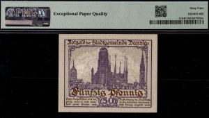 Danzig. 1919 50 Fenigow Purple