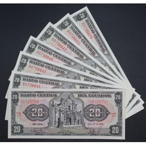 Ecuador. 1986 20 Sucres 7 Pieces