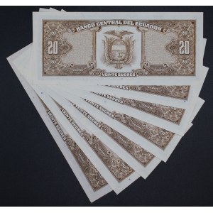 Ecuador. 1986 20 Sucres 7 Pieces