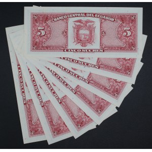 Ecuador. 1988 5 Sucres 7 Pieces