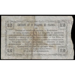 France. 1916 Aisne 50 Centimes Local Issue