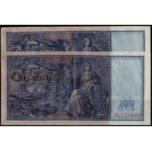Germany. 1910 100 Mark Reichsbank 2 Pieces