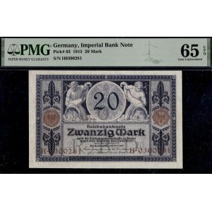 Germany. 1915 20 Mark Imperial Bank