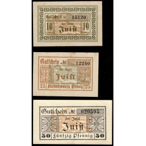 Germany. 1920 Juist Island 10 25 50 Pfennig Set Scarce