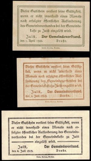 Germany. 1920 Juist Island 10 25 50 Pfennig Set Scarce