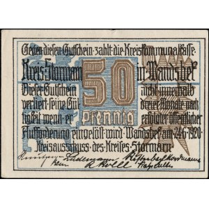 Germany. 1920 Wandsbeck 50 Penn Circulated in Germany & Denmark
